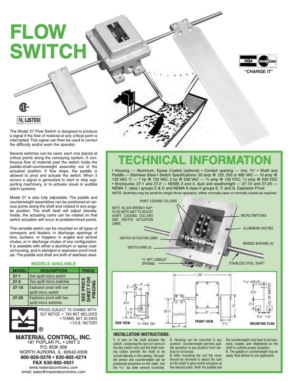 Flow Switch poster with details