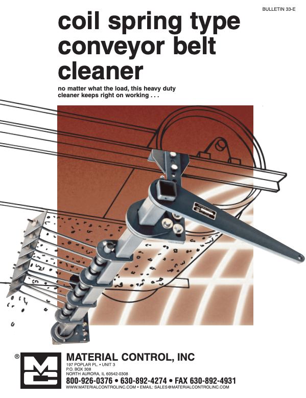 Multi-Bladed Coil Spring-Style Conveyor Belt Cleaner with details